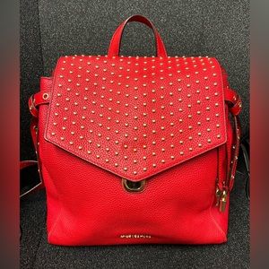 Red Michael Kors backpack purse